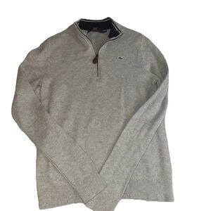 Vineyard Vines Gray Quarter Zip Sweater M 12 Boys Cotton Preppy